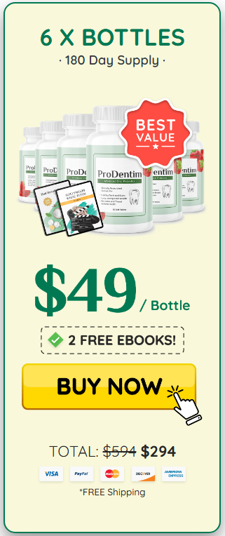 Price of a six-bottle pack of ProDentim